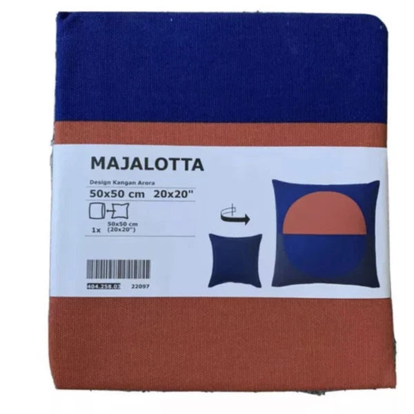 Ikea Pillow Cushion Cover Throw Pillowcase Blue Orange 20x20" Majalotta Sofa Bed