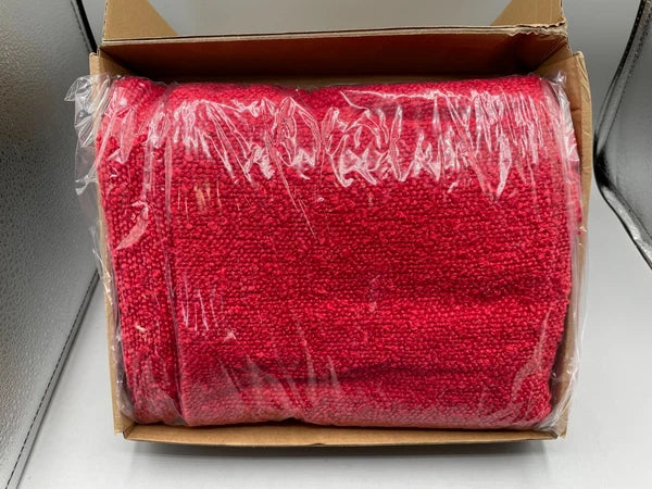 FUTEI Pack of 2 Red Decorative Throw Pillow Covers 20x20 Inch Soft Cozy Solid Bo