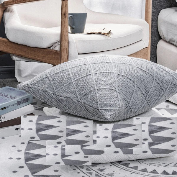 45*45cm Knitted Throw Pillow Cover Soft Sofa Office Cushion Pillow Case