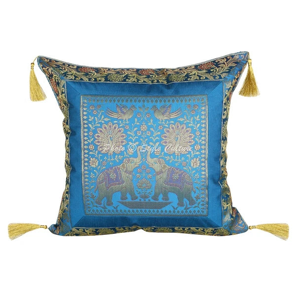 Boho Bohemian Cushion Cover Brocade Jacquard Elephant Decor Pillow Cover Case