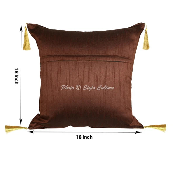 Cushion Cover Peacock Brocade Jacquard 18 x 18 in Hippie Sofa Car Pillow Case