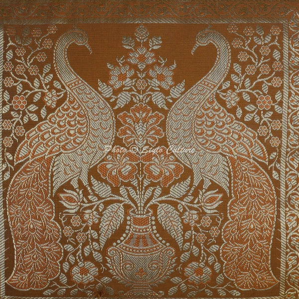 Cushion Cover Peacock Brocade Jacquard 18 x 18 in Hippie Sofa Car Pillow Case