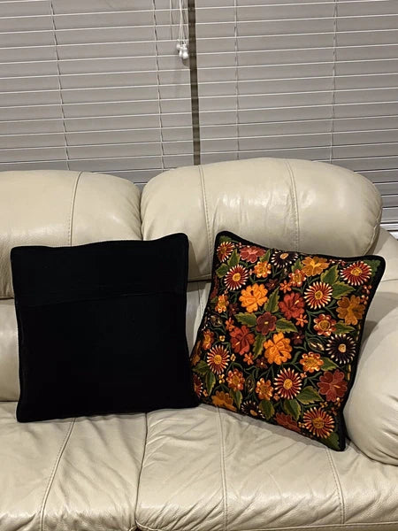 Handmade floral square Cushion Cover Cotton Bedding Sofa Pillows Decorative set