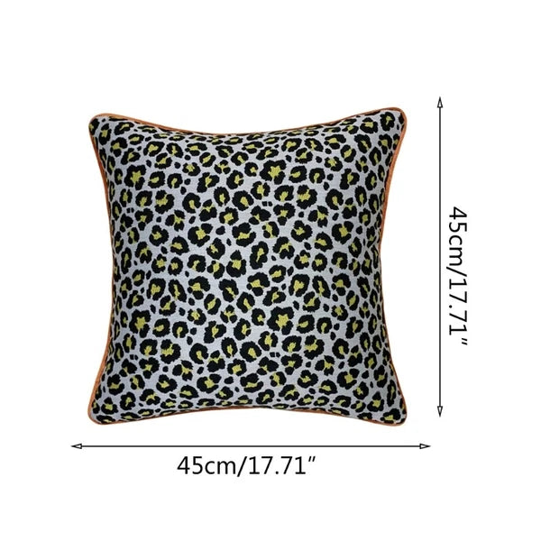 Leopard Print Throw Pillow Cover Square Cushion Covers Pillowcase for Bed Sofa