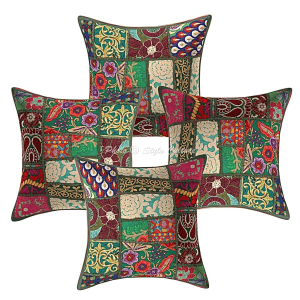 Decorative Home Decor 12 x 12 in Cushion Cover Vintage Boho Sofa Pillow Case