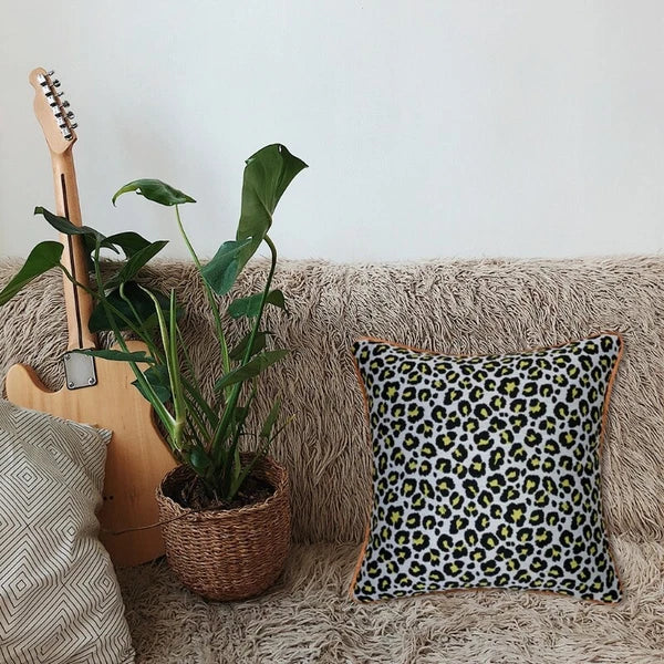 Leopard Print Throw Pillow Cover Square Cushion Covers Pillowcase for Bed Sofa
