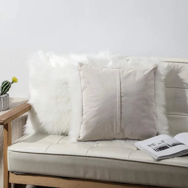 Soft Faux Fur Fluffy Square Plush Pillow Case Cushion Cover Home Sofa Bed Decor