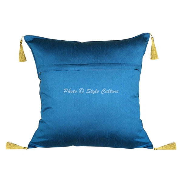 Ethnic Cushion Cover Brocade Jacquard 18 x 18 in Hippie Sofa Car Pillow Case