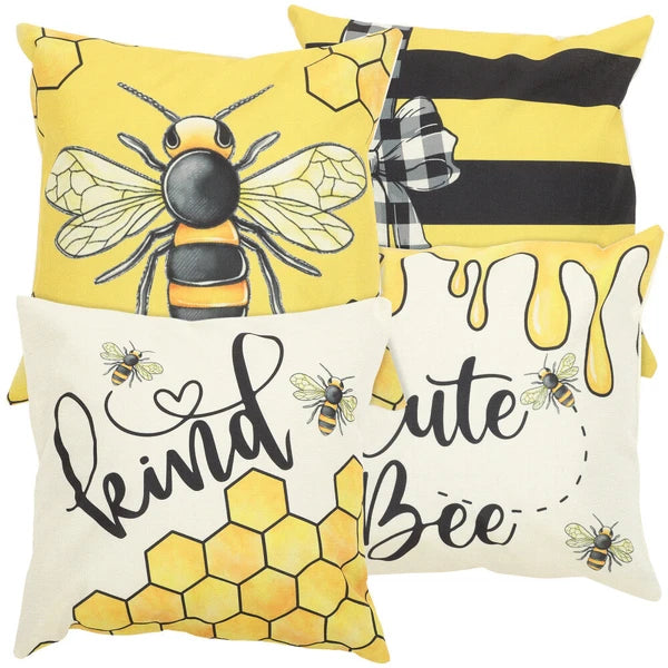 4pcs Decorative Adorable Comfortable Cushion Cover Pillowcase Square Replacement