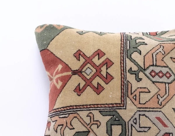 Hand Woven Kilim Rug Pillow Case 18" Vintage Handmade Jute Throw Cushion Cover