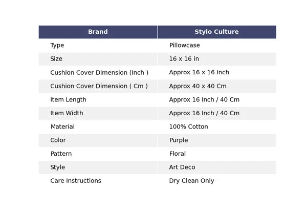 Ethnic Cotton Sofa Pillow Cases Purple 40x40 cm Patchwork Floral Cushion Cover