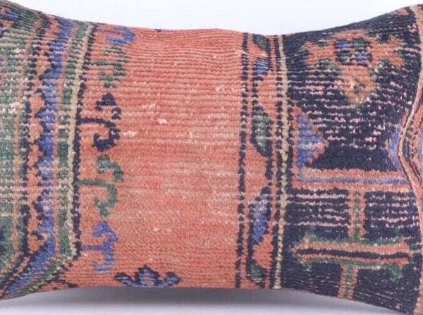 Kilim Pillow Cover 16x24 Oushak Anatolian Handmade Rug Carpet Sofa Cushion Case