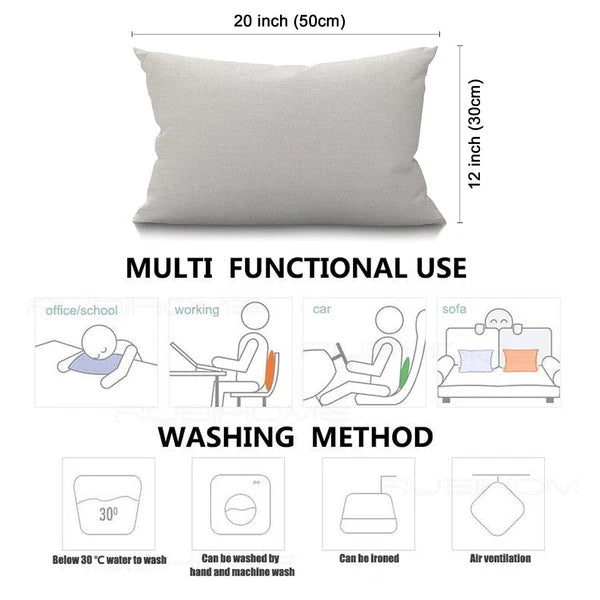 12x20 Inch Blessed Word Decorative Lumbar Pillowcase Throw Pillow Cover for Sofa