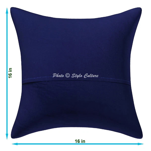 Cushion Cover Pillow Case Kantha Indian Traditional Throw Decor Art Yoga