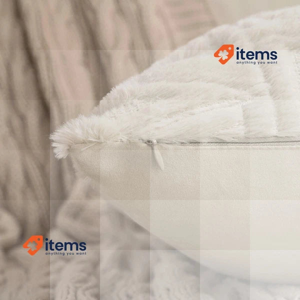 MIULEE Christmas Sofa Cushion Cover Soft Wool Throw Pillow Case Beige 50x50cm