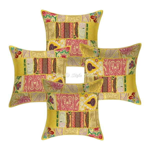 Pillow Cover Patchwork Vintage Decor Car Sofa Cushion Case 16 x 16 in