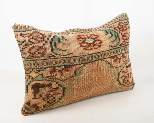 Hand Woven Kilim Rug Pillow Case 16x24 Vintage Handmade Jute Throw Cushion Cover