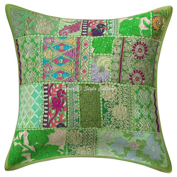 Pillow Cover Patchwork Vintage Decor Car Sofa Cushion Case 18 x 18 in