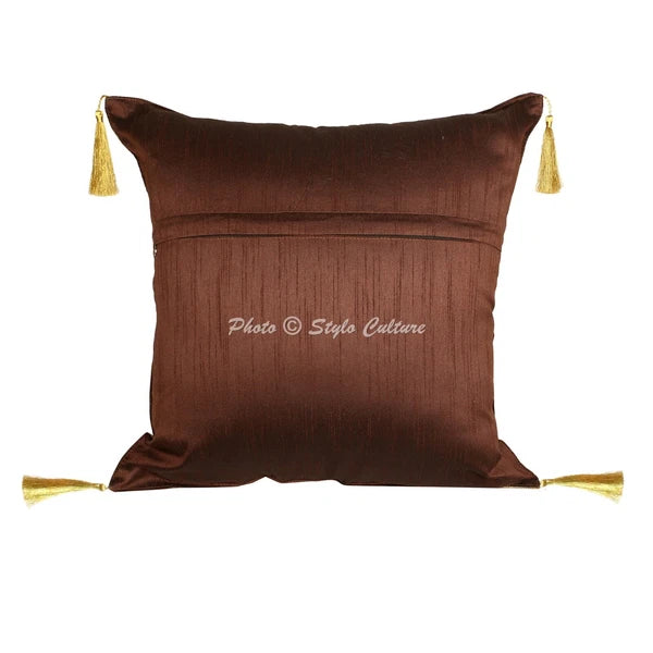 Cushion Cover Peacock Brocade Jacquard 18 x 18 in Hippie Sofa Car Pillow Case