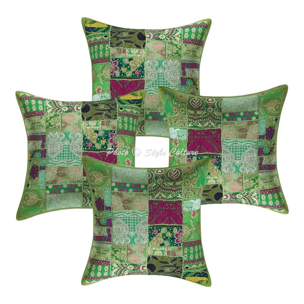 Pillow Cover Patchwork Vintage Decor Car Sofa Cushion Case 20 x 20 in