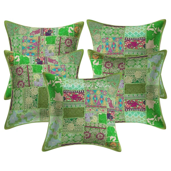 Pillow Cover Patchwork Vintage Decor Car Sofa Cushion Case 18 x 18 in