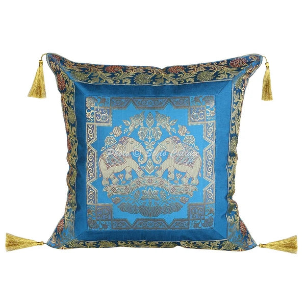 Cushion Cover Ethnic Brocade Jacquard 18 x 18 in Hippie Sofa Car Pillow Case
