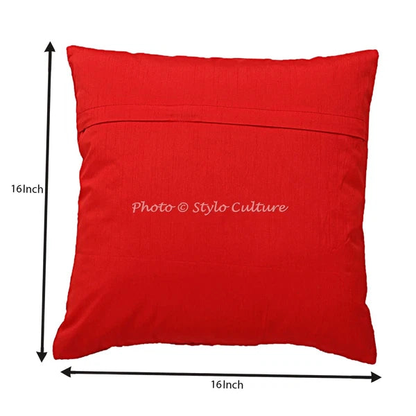 Pillow Cover Handcrafted Brocade Jacquard Decor Car Sofa Cushion Case 16 x 16 in