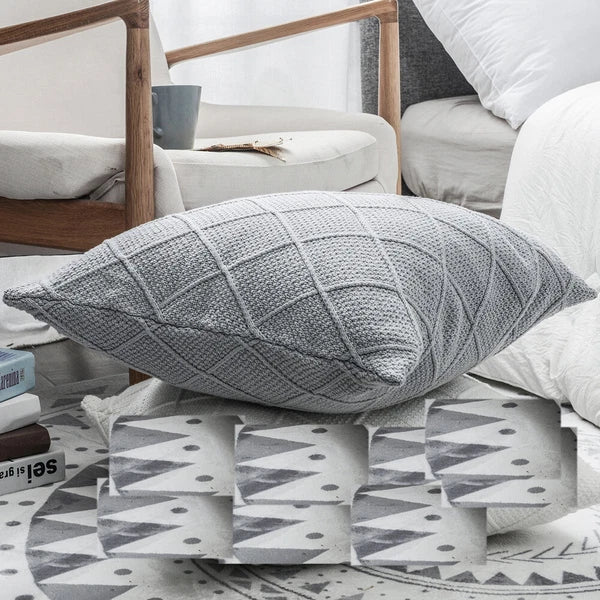 45*45cm Knitted Throw Pillow Cover Soft Sofa Office Cushion Pillow Case