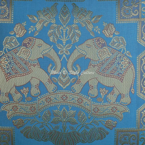 Ethnic Cushion Cover Brocade Jacquard 18 x 18 in Hippie Sofa Car Pillow Case