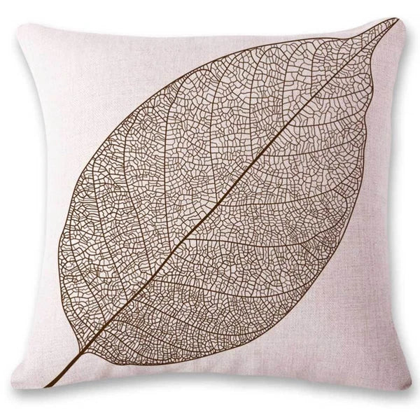 2 Pcs Leaf Pillow Cover Cushion Autumn Linen Square Sofa Pillowcase
