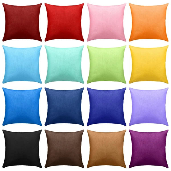 16 Pcs Colorful Decorative Throw Pillow Covers Bulk Multicolor 18 x 18 Inch S...