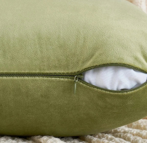 20" Velvet Pillowcases Cushion Cover Pillow Throw Sofa Home Decor Moss Green 2