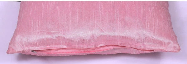 Ethnic 16"  Dupioni Silk Cushion Cover Solid Square Pillow Cover Sofa Throw Pink