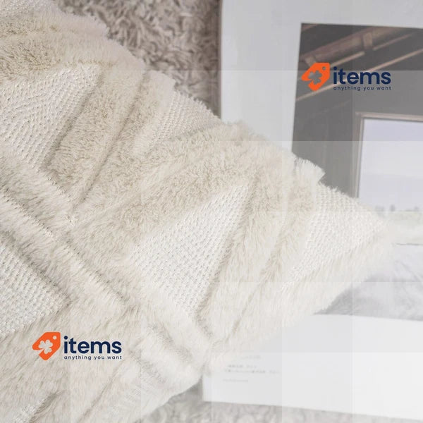 MIULEE Christmas Sofa Cushion Cover Soft Wool Throw Pillow Case Beige 50x50cm