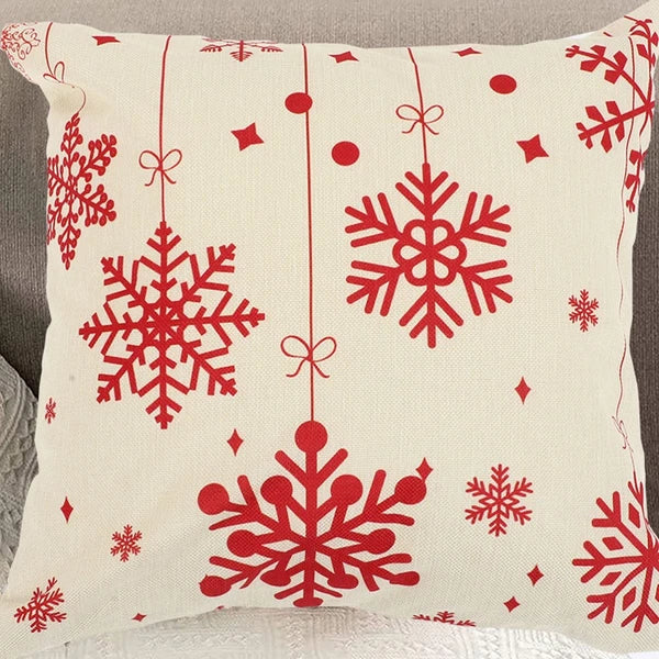4Pcs Christmas Pillow Cover Sofa Cushion Case Zippered Pillowcase (45x45cm)