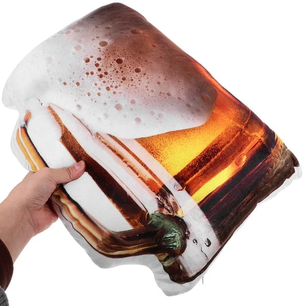 Beer Pillow Fun Shaped Pillows Funny Throw Couch Cartoon Cushion