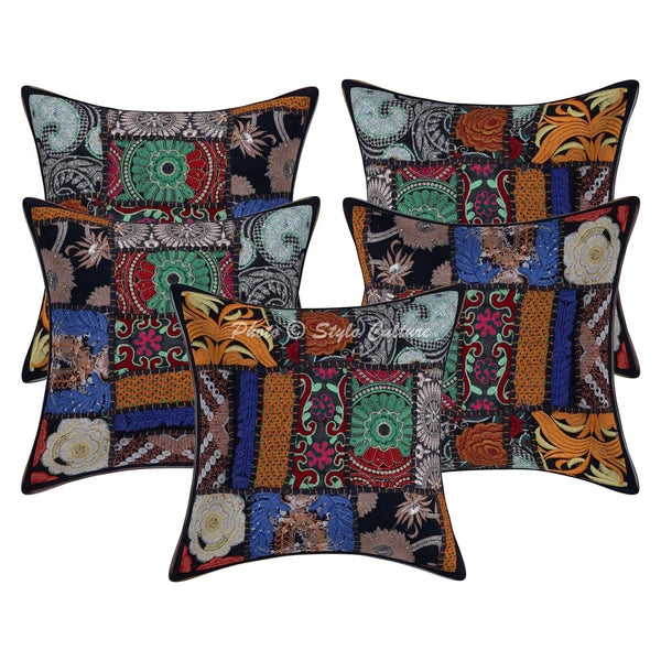 Decorative Home Decor 12 x 12 in Cushion Cover Vintage Patchwork Pillow Case