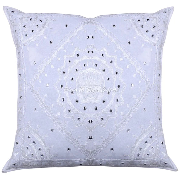 Cushion Cover Handmade Ethnic Embroidered 24 x 24 in Hippie Sofa Car Pillow Case