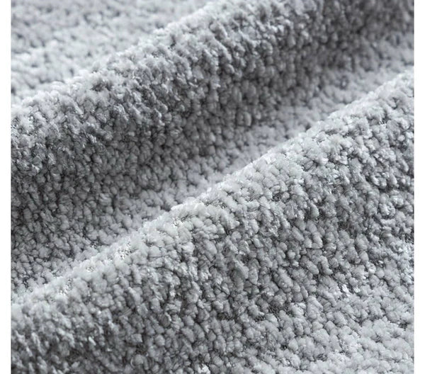 Set of 2 Gray Chenille Throw Pillow Covers 18x18 | Decorative Sofa Cushion