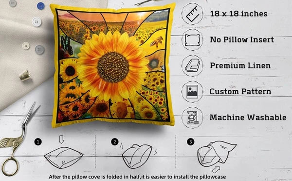 4 Pack Cushion Covers 18" Linen Pillowcase Throw Pillow Covers for Sofa Bedroom