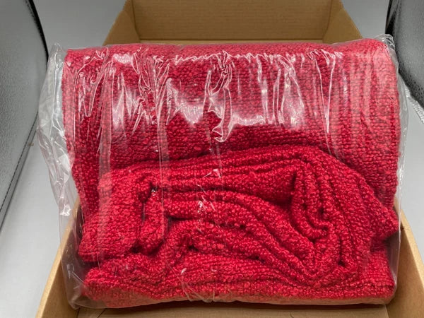 FUTEI Pack of 2 Red Decorative Throw Pillow Covers 20x20 Inch Soft Cozy Solid Bo