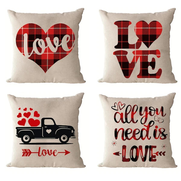 4Pcs 18" Linen Sublimation Blank Pillow Case Throw Cushion Cover Home Sofa Decor