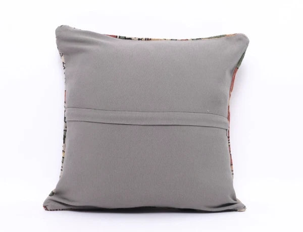 Hand Woven Kilim Rug Pillow Case 18" Vintage Handmade Jute Throw Cushion Cover