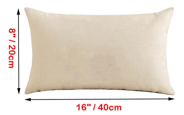 100Pcs 8"x16" Sublimation Blank Linen Pillow Case Sofa Car Waist Cushion Cover