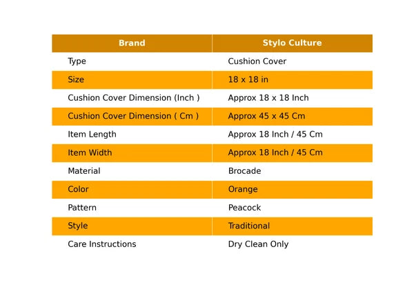 Boho Hippie Yoga Pillow Case Cushion Cover Orange Brocade Jacquard Meditation