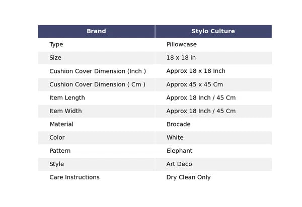 Home Decor Elephant Brocade Jacquard 18 x 18 in Pillow Cover Case Cushion Room