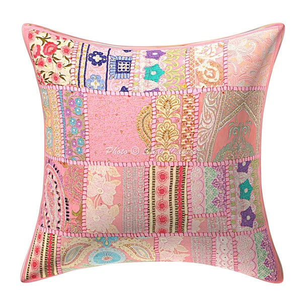 Decorative Home Decor 20 x 20 in Boho Cushion Cover Vintage Bohemian Pillow Case