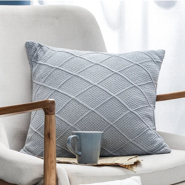 45*45cm Knitted Throw Pillow Cover Soft Sofa Office Cushion Pillow Case
