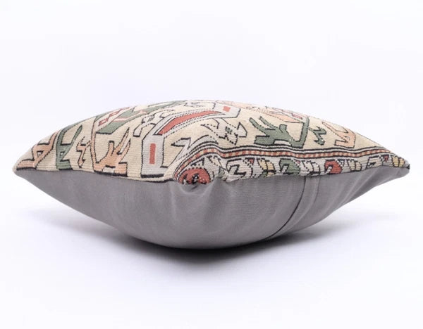 Hand Woven Kilim Rug Pillow Case 18" Vintage Handmade Jute Throw Cushion Cover