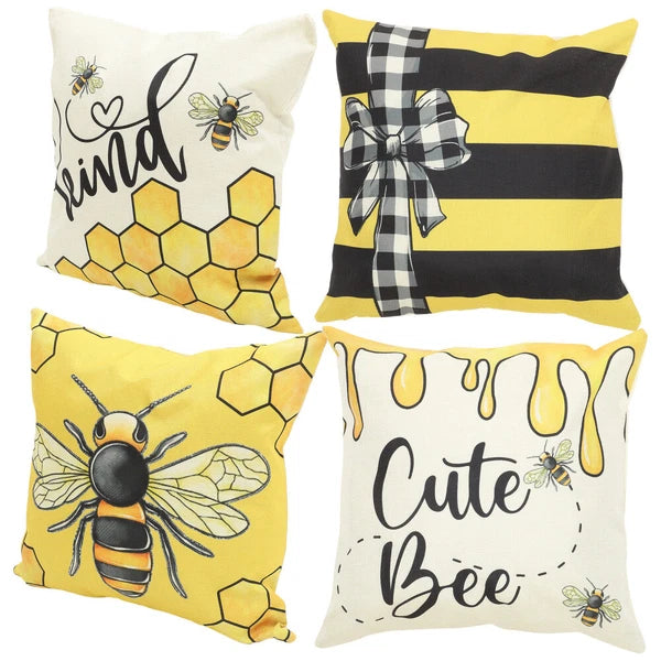 4pcs Decorative Adorable Comfortable Cushion Cover Pillowcase Square Replacement